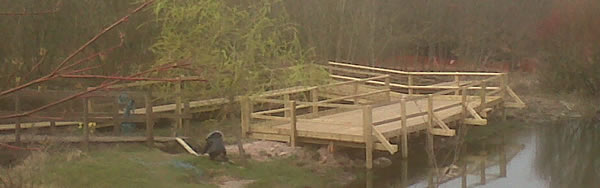 Pontoon over the Pond at the Amelia Trust Farm